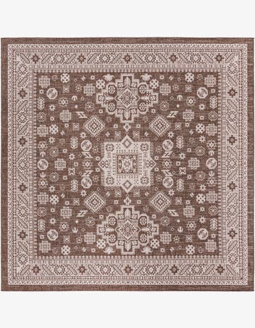 10' x 10' Easy-Clean Aztec Indoor / Outdoor Square Rug