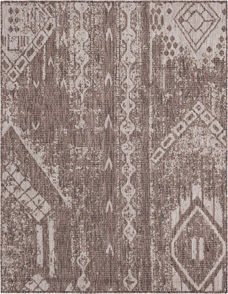 Detail image of 5' 3 x 5' 3 Easy-Clean Bohemian Indoor / Outdoor Square Rug