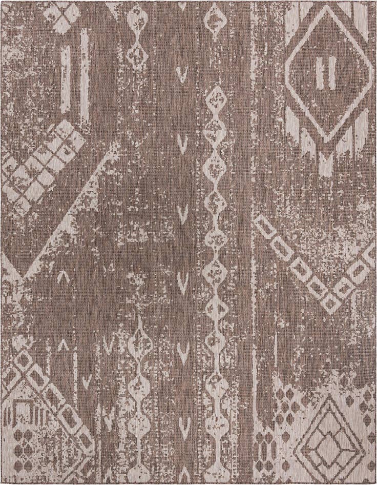 Detail image of 10' 8 x 10' 8 Easy-Clean Bohemian Indoor / Outdoor Square Rug