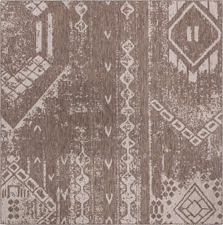 10' 8 x 10' 8 Easy-Clean Bohemian Indoor / Outdoor Square Rug