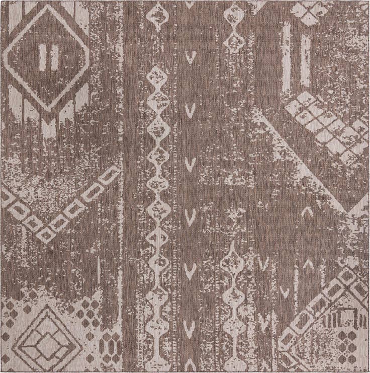 Detail image of 13' x 13' Easy-Clean Bohemian Indoor / Outdoor Square Rug