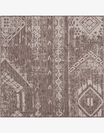 5' 3 x 5' 3 Easy-Clean Bohemian Indoor / Outdoor Square Rug