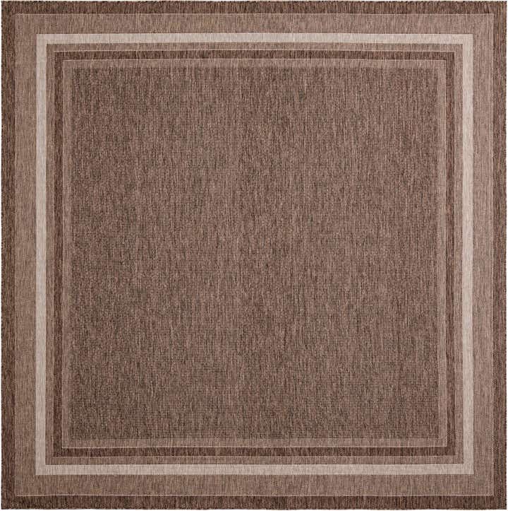 10' x 10' Easy-Clean Border Indoor / Outdoor Square Rug