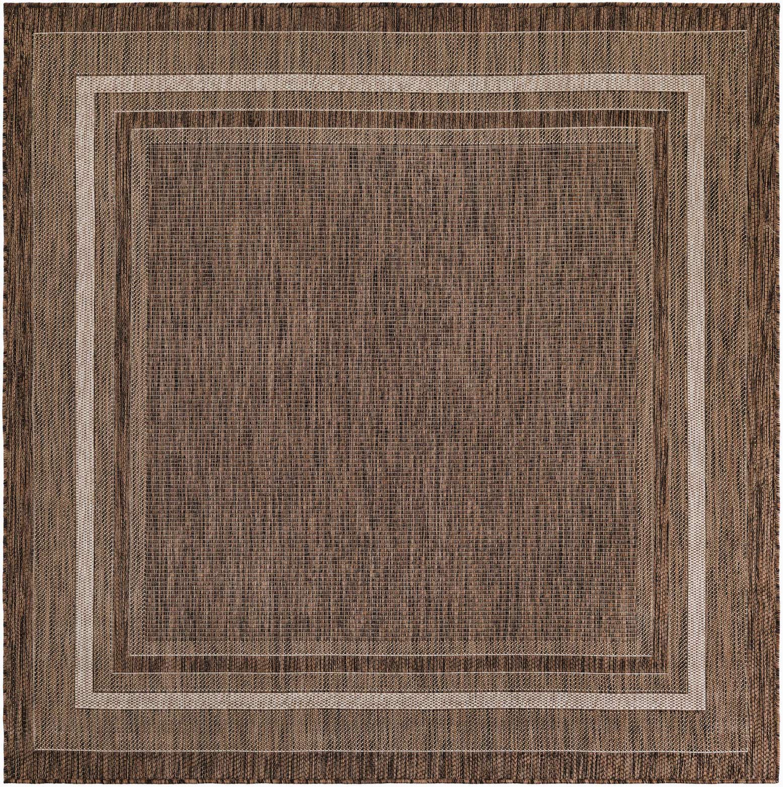 6' 1 x 6' 1 Easy-Clean Border Indoor / Outdoor Square Rug