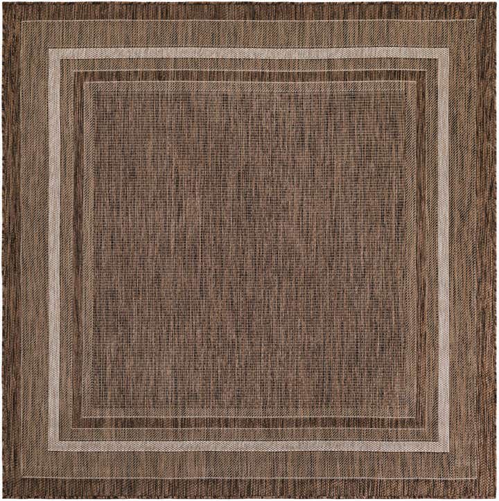 6' 1 x 6' 1 Easy-Clean Border Indoor / Outdoor Square Rug