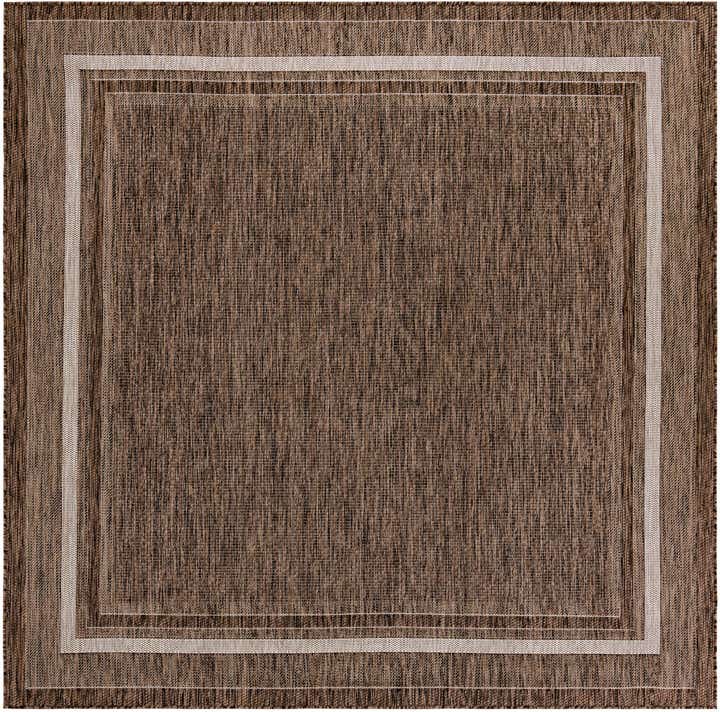7' 10 x 7' 10 Easy-Clean Border Indoor / Outdoor Square Rug