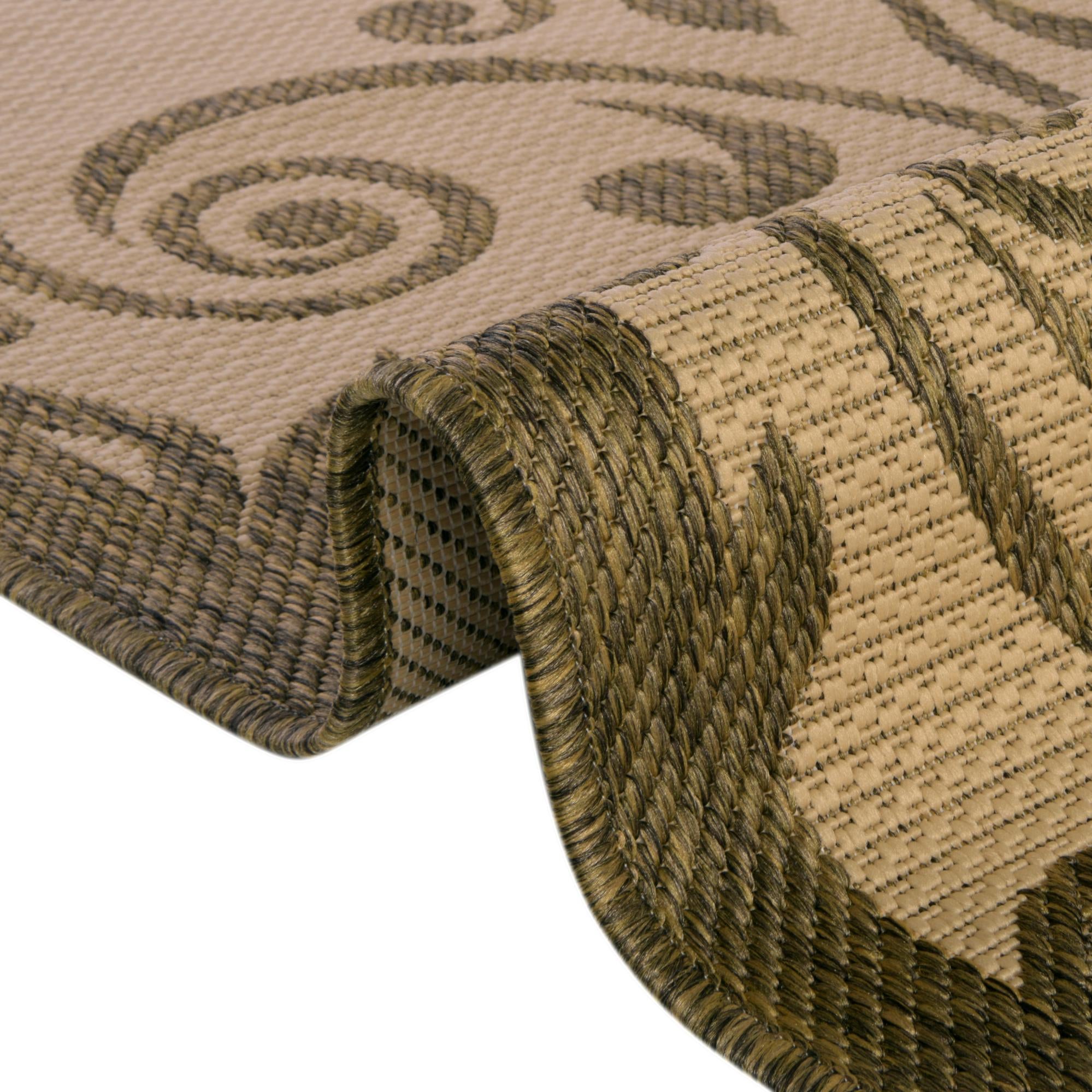 6' x 6' Easy-Clean Botanical Indoor / Outdoor Square Rug