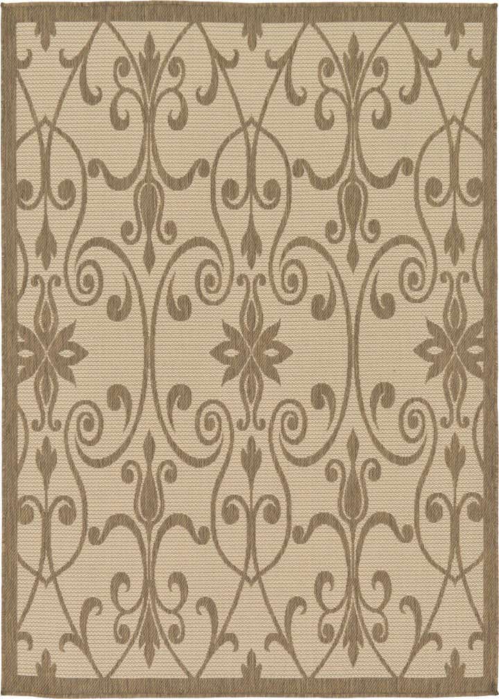 6' x 6' Easy-Clean Botanical Indoor / Outdoor Square Rug