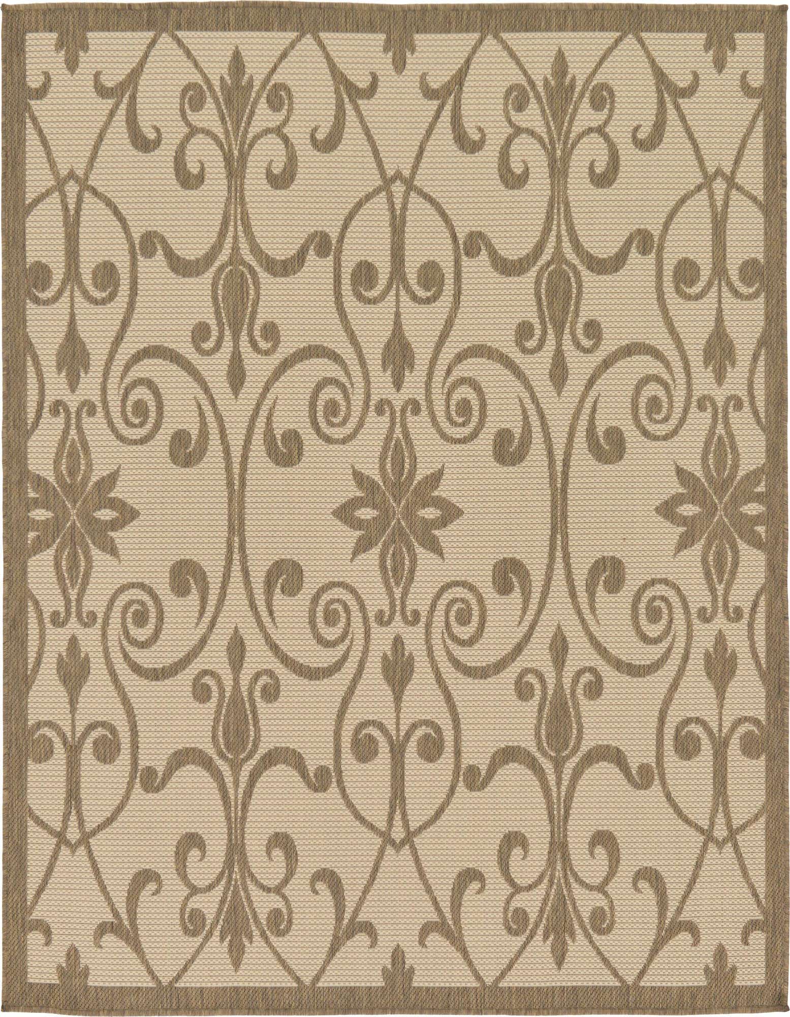 6' x 6' Easy-Clean Botanical Indoor / Outdoor Square Rug