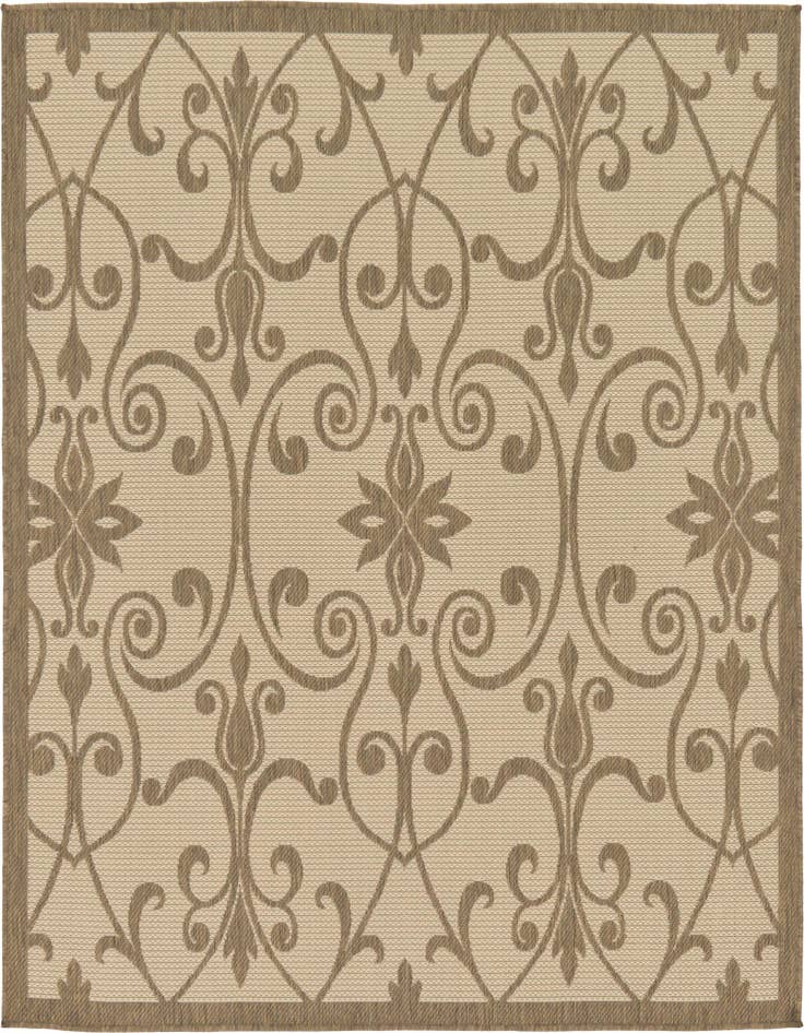 Detail image of 6' x 6' Easy-Clean Botanical Indoor / Outdoor Square Rug