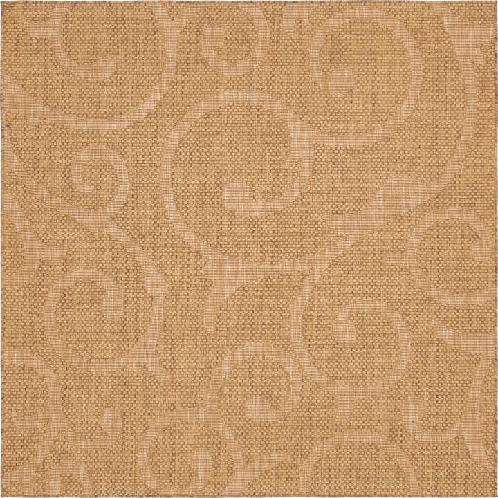6' x 6' Easy-Clean Botanical Indoor / Outdoor Square Rug