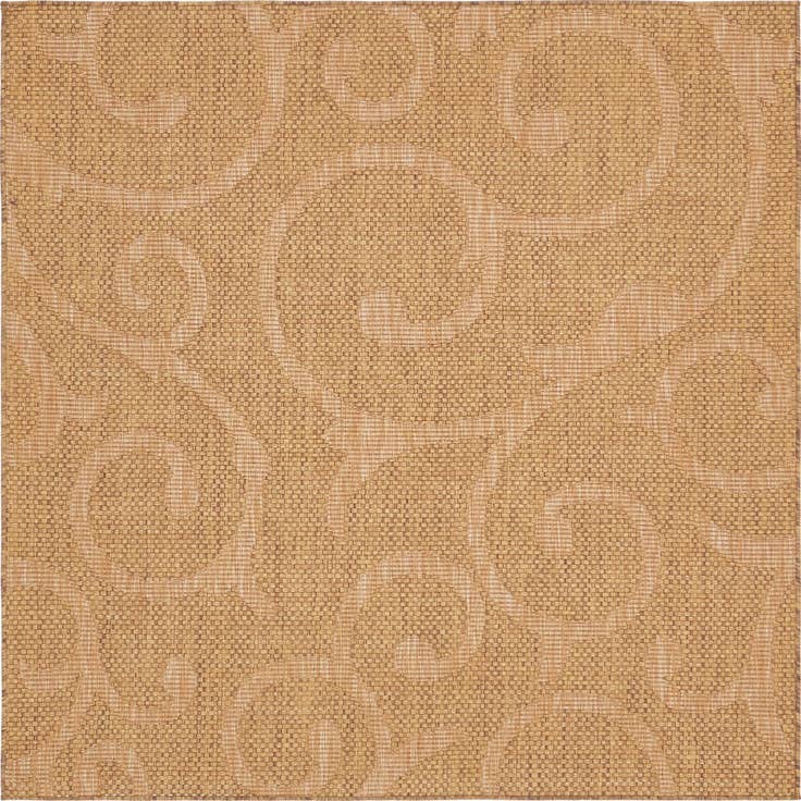 Detail image of 6' x 6' Easy-Clean Botanical Indoor / Outdoor Square Rug