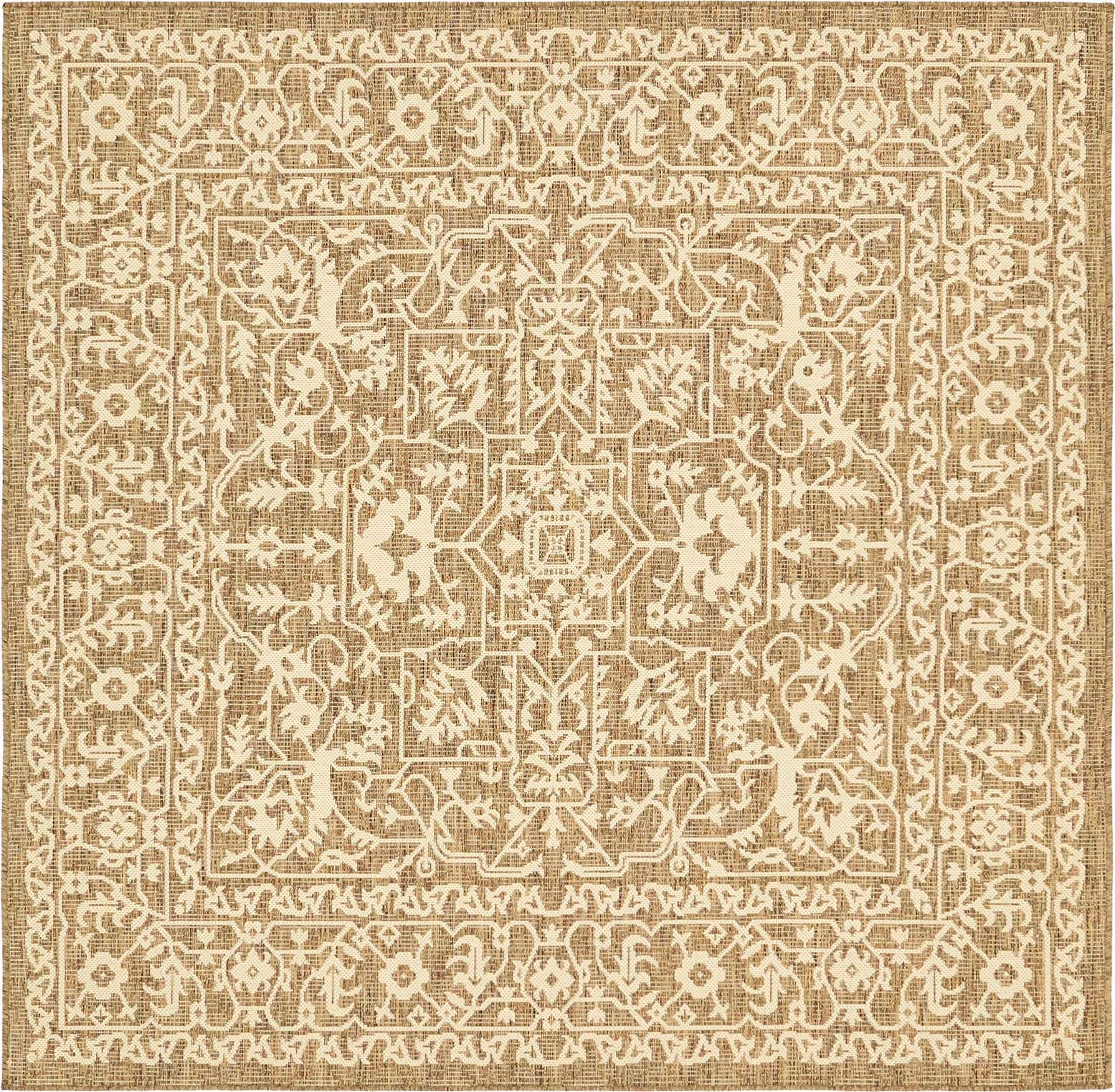 6' x 6' Easy-Clean Botanical Indoor / Outdoor Square Rug