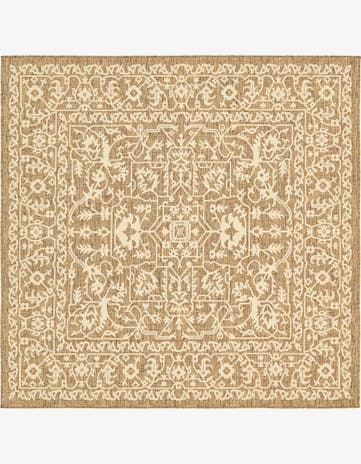 6' x 6' Easy-Clean Botanical Indoor / Outdoor Square Rug