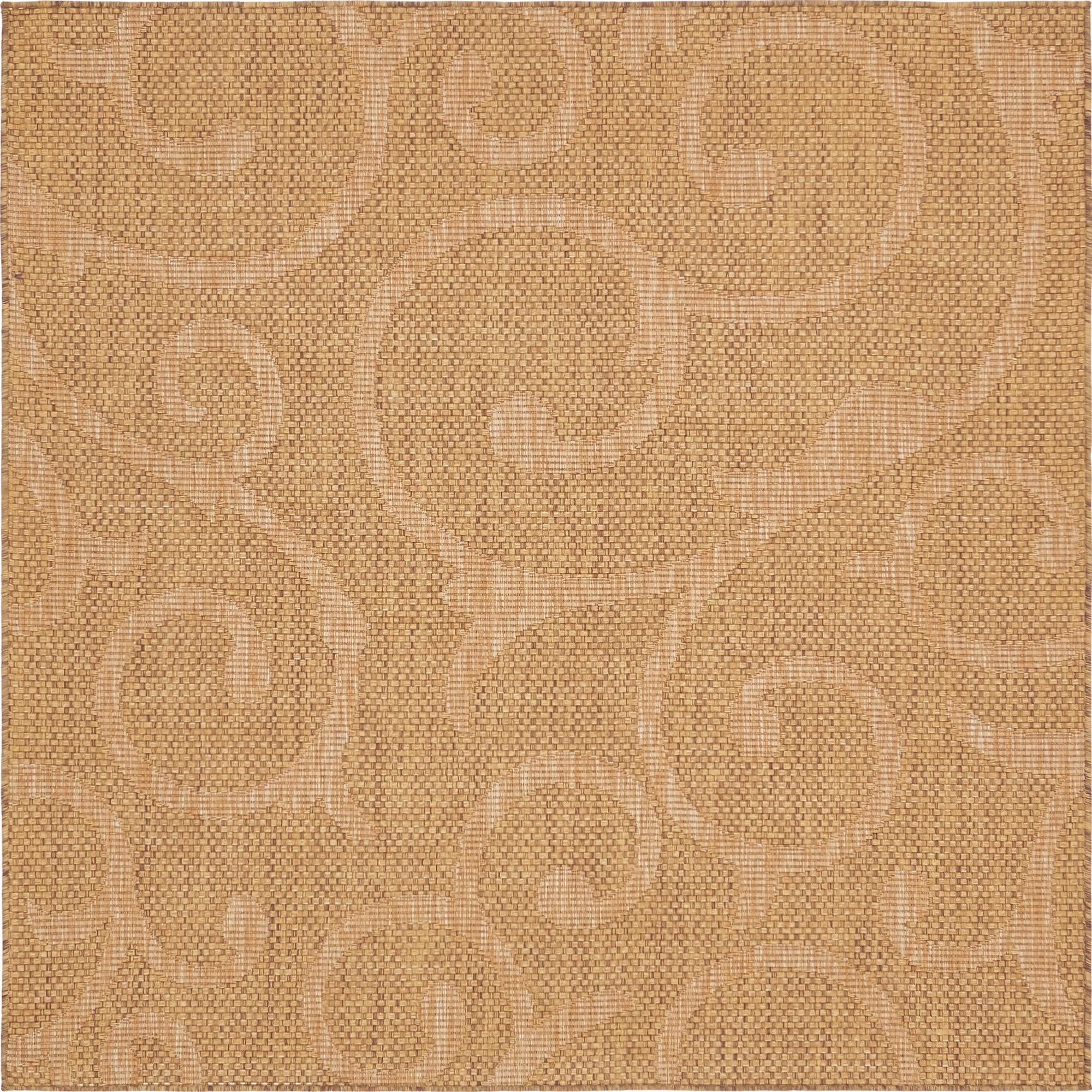 6' x 6'  Washable Botanical Indoor / Outdoor Square Rug