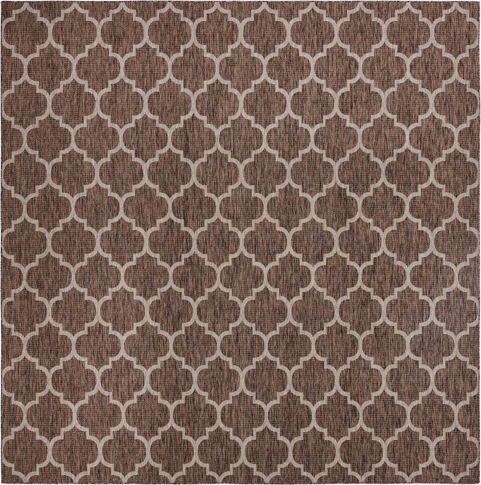 13' x 13' Easy-Clean Lattice Indoor / Outdoor Square Rug