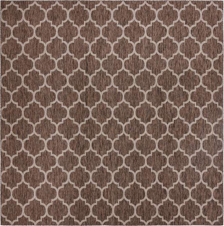 13' x 13' Easy-Clean Lattice Indoor / Outdoor Square Rug