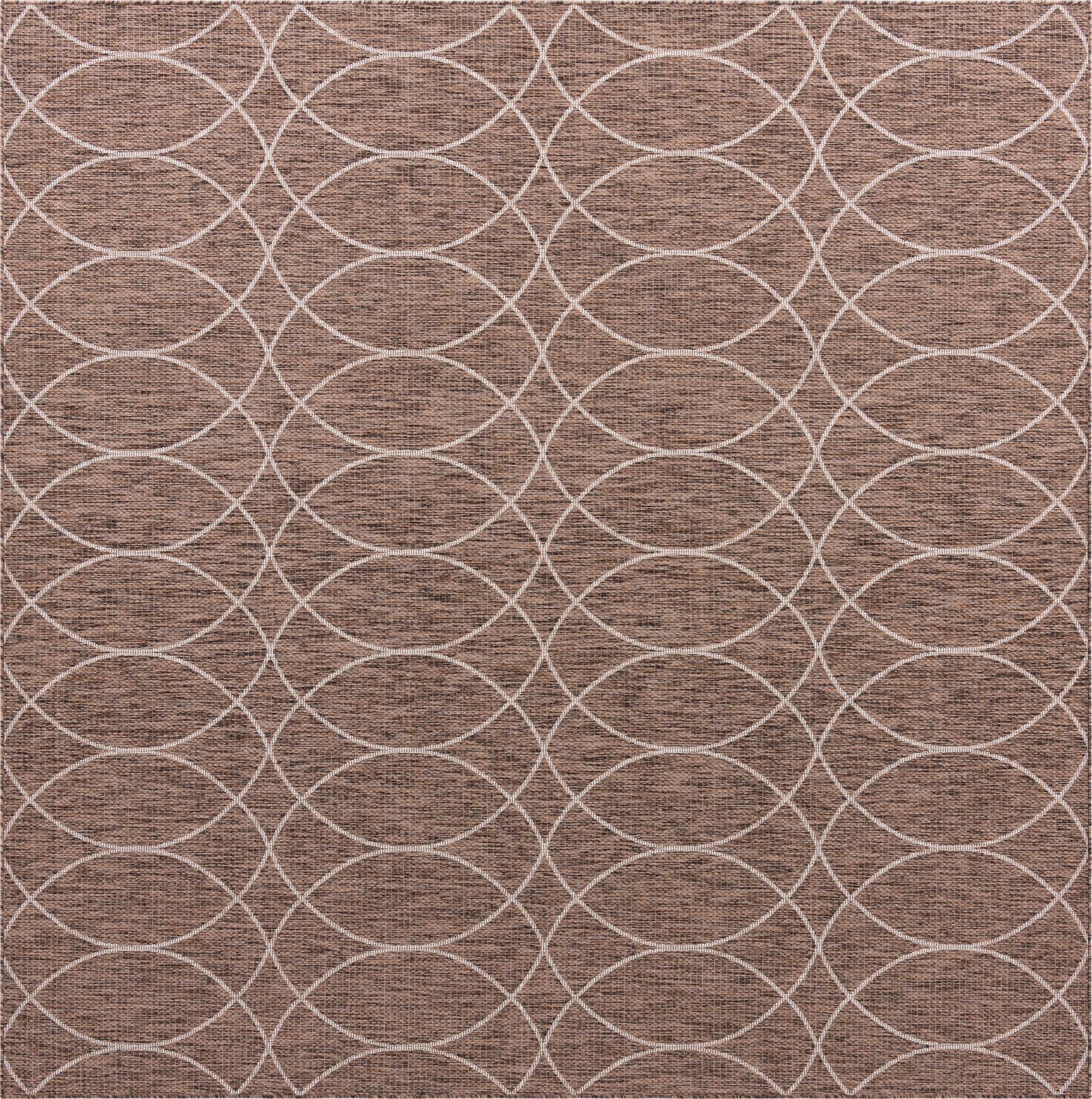 10' x 10' Washable Lattice Indoor / Outdoor Square Rug