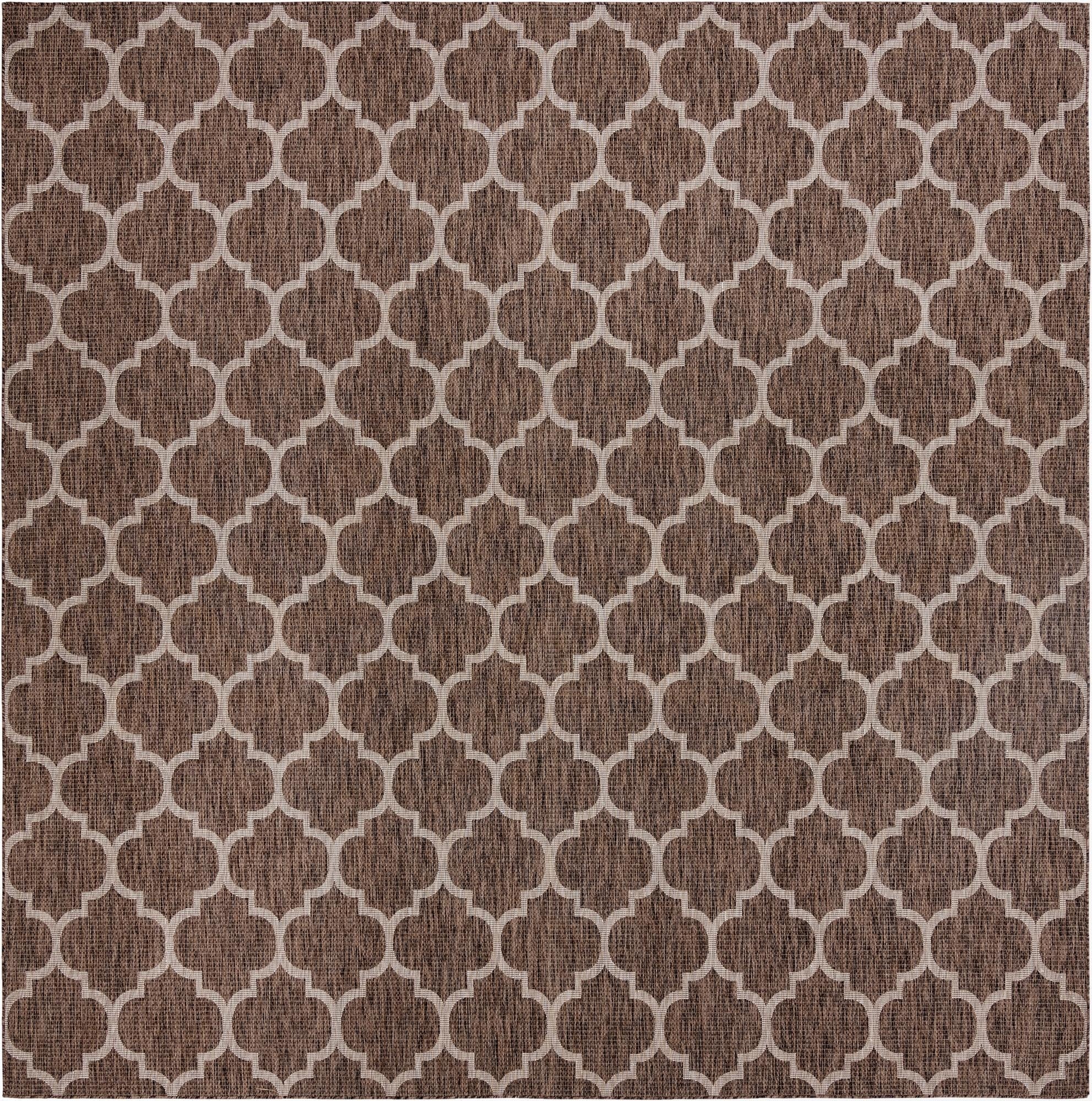 13' x 13' Washable Lattice Indoor / Outdoor Square Rug
