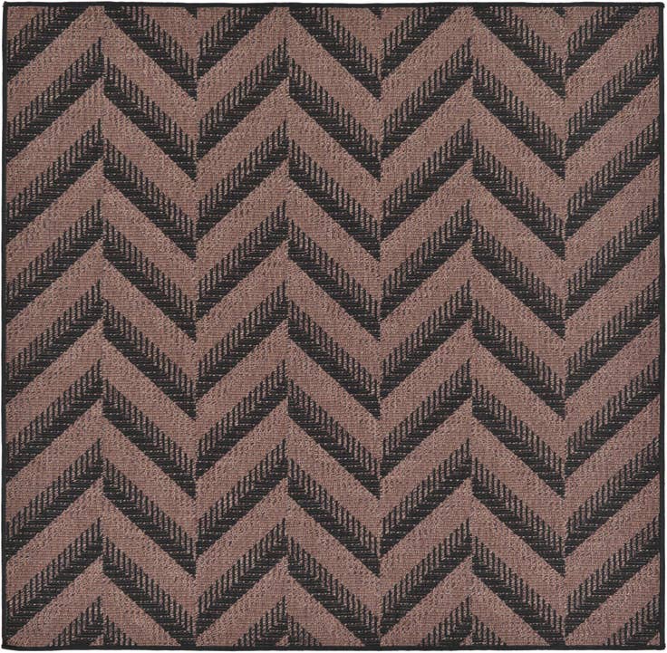 Detail image of 6' x 6' Easy-Clean Modern Indoor / Outdoor Square Rug