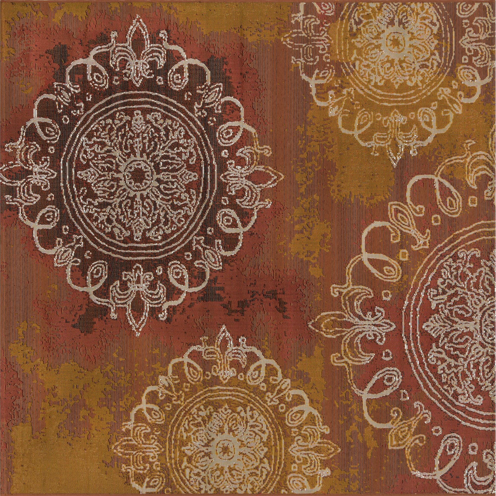 6' x 6' Easy-Clean Modern Indoor / Outdoor Square Rug