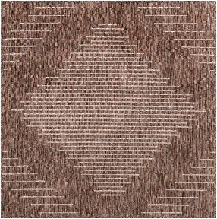 5' 3 x 5' 3 Easy-Clean Modern Indoor / Outdoor Square Rug