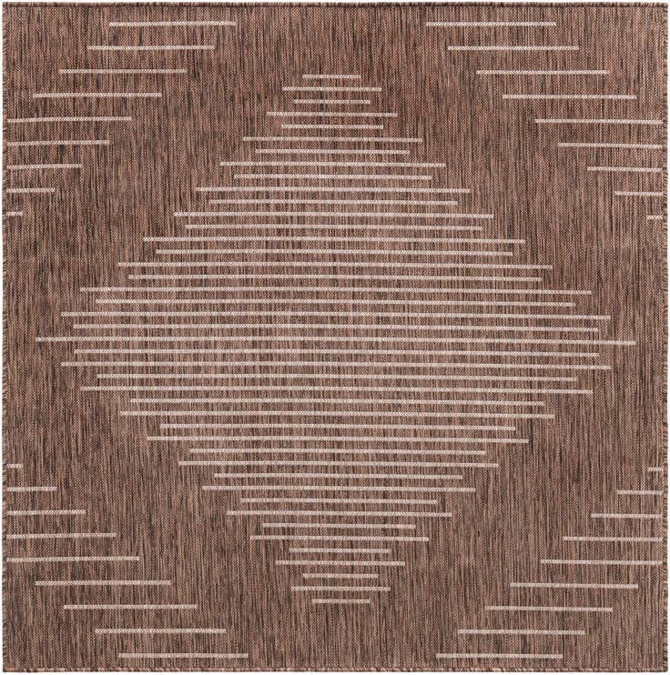 Detail image of 5' 3 x 5' 3 Easy-Clean Modern Indoor / Outdoor Square Rug
