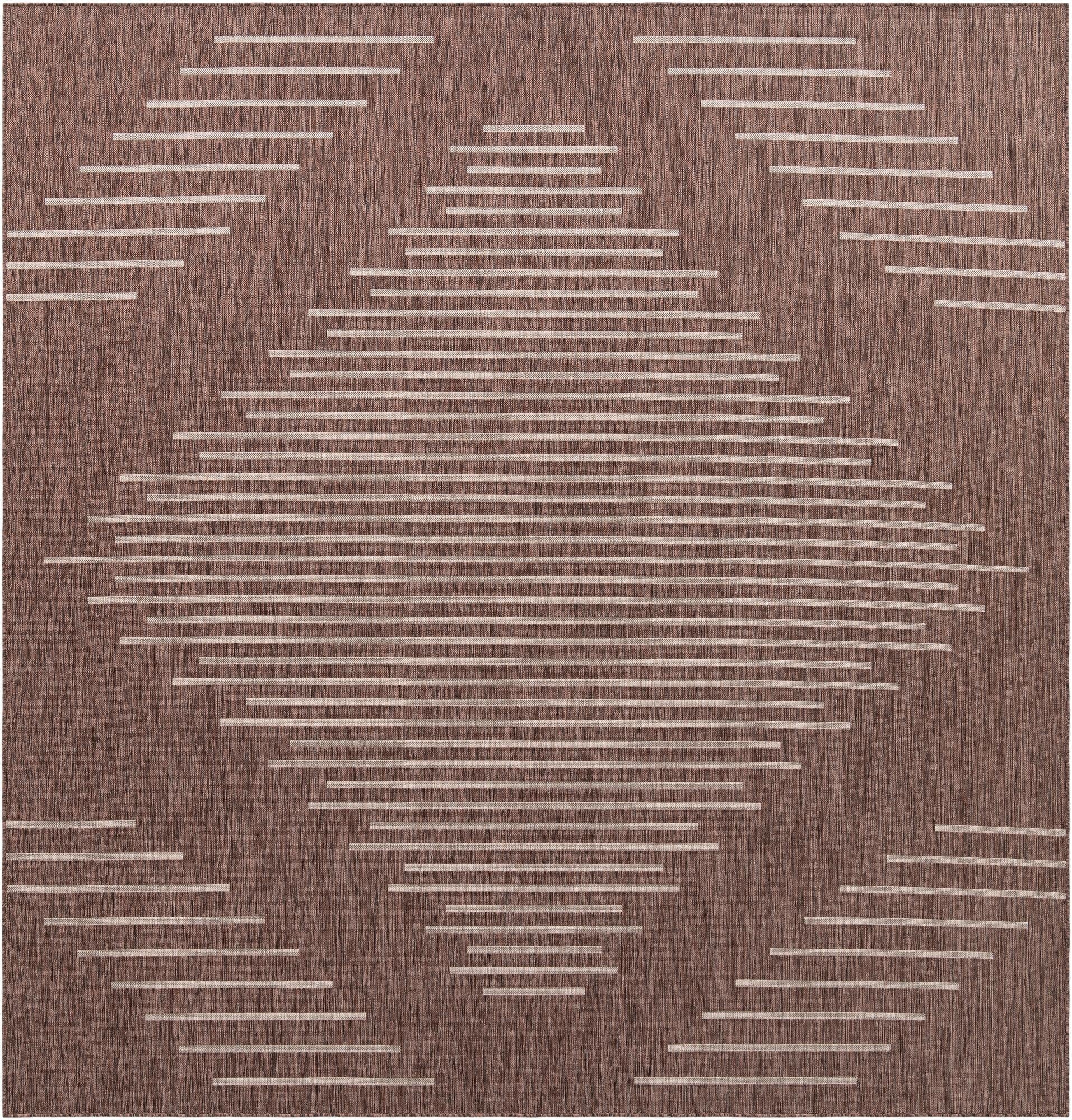 10' 8 x 10' 8  Washable Modern Indoor / Outdoor Square Rug