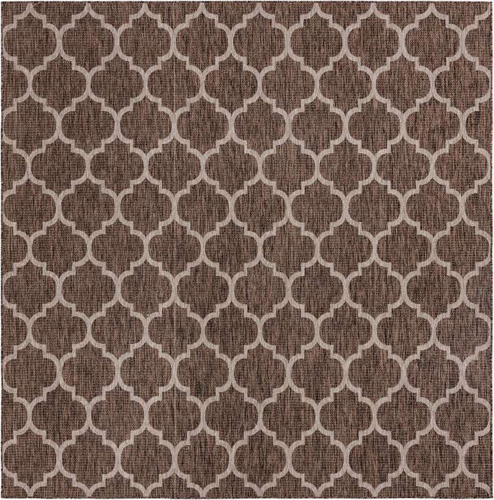 10' 8 x 10' 8 Easy-Clean Trellis Indoor / Outdoor Square Rug