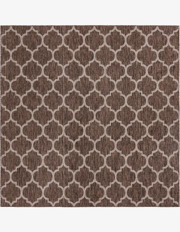 10' 8 x 10' 8 Easy-Clean Trellis Indoor / Outdoor Square Rug