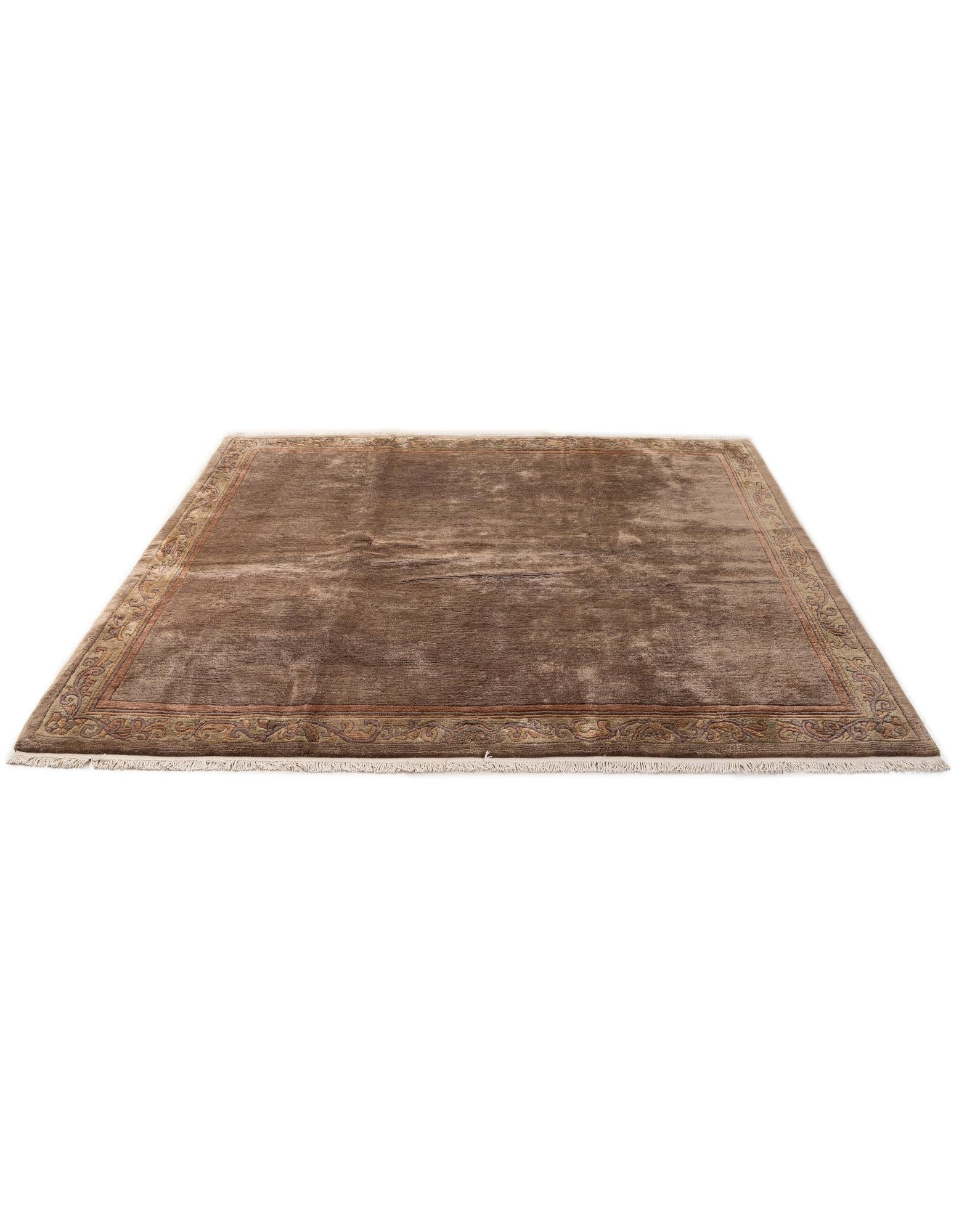 8' x 8' Hand Knotted Tibet Wool Square Rug