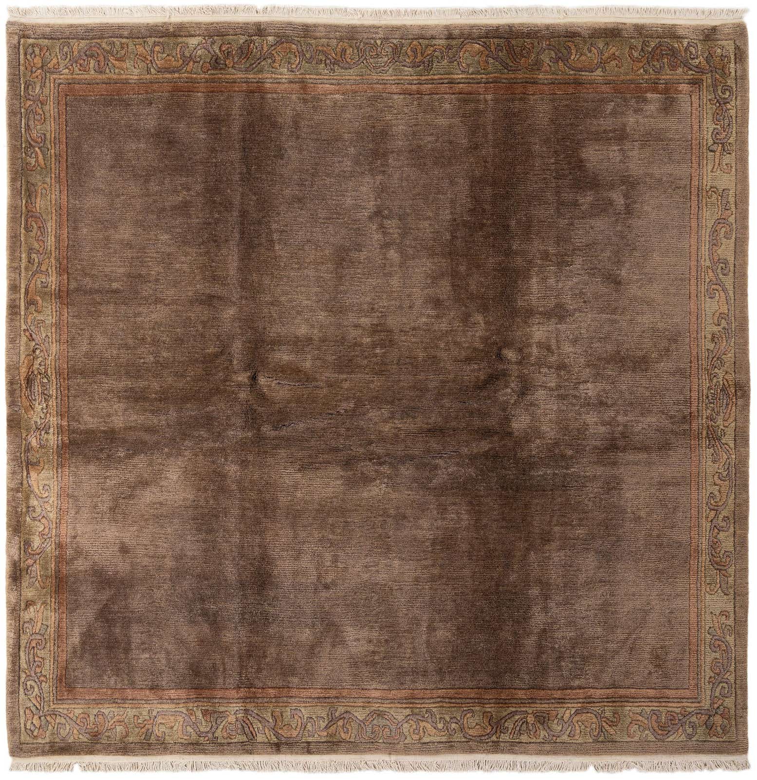 8' x 8' Hand Knotted Tibet Wool Square Rug