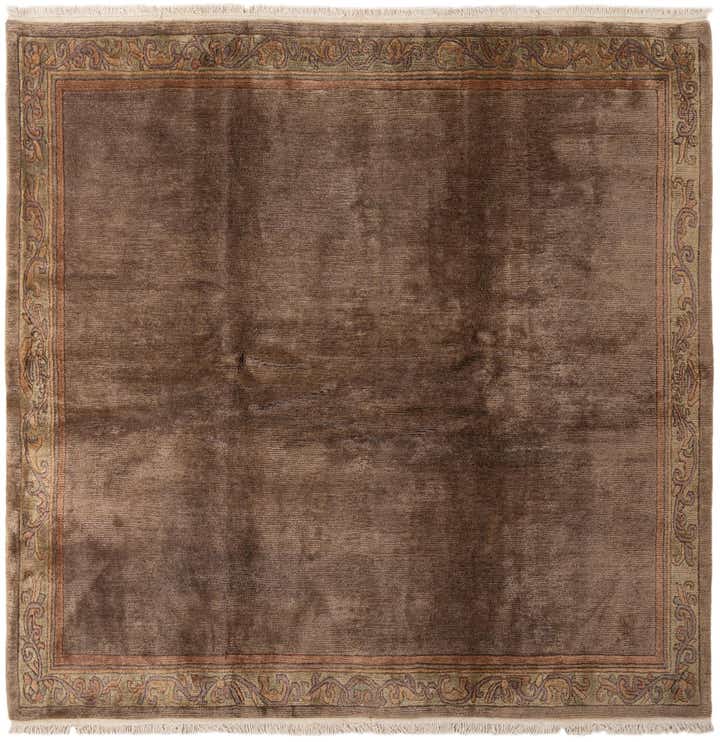 8' x 8' Hand Knotted Tibet Wool Square Rug