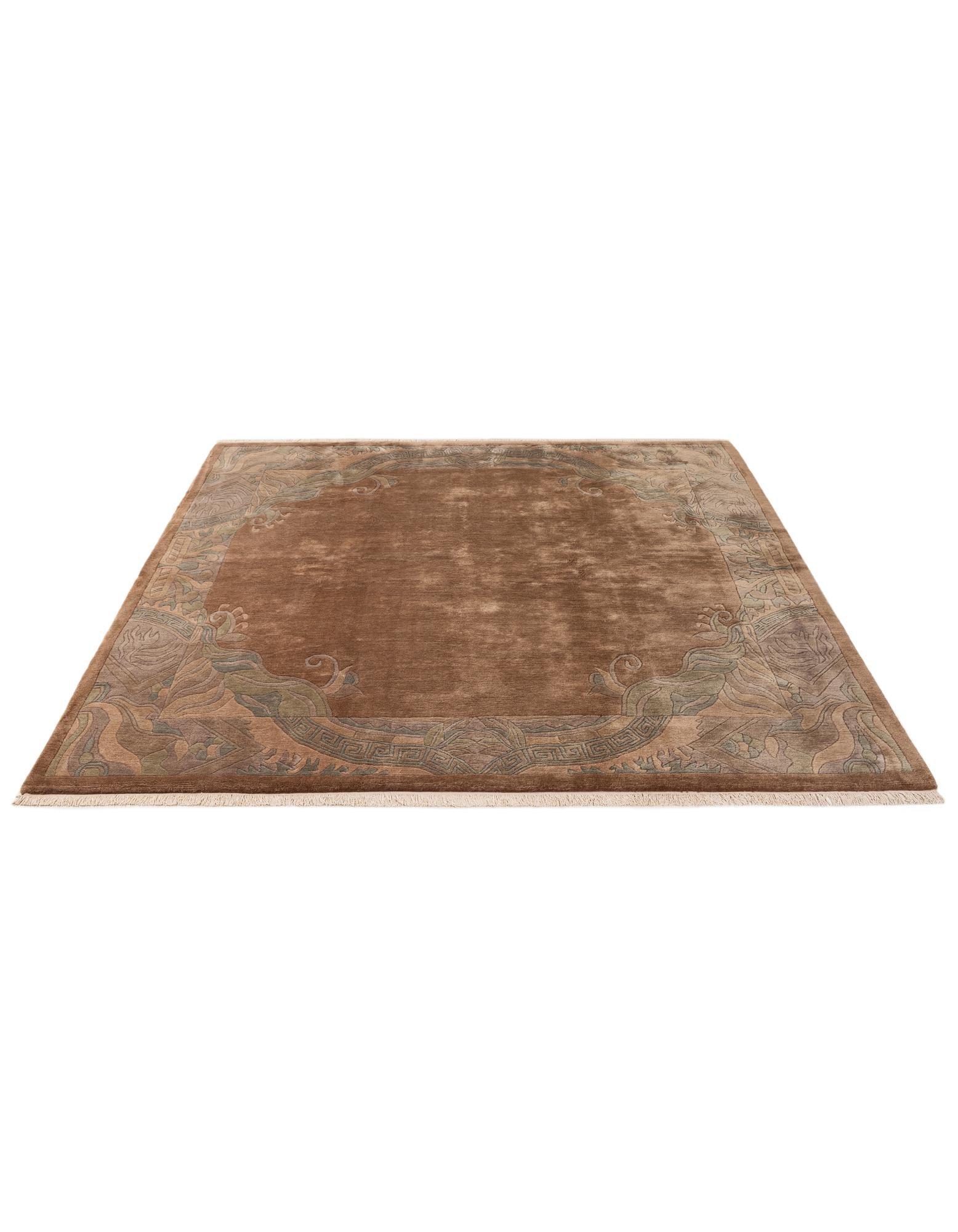 8' x 8' 3 Hand Knotted Tibet Wool Square Rug