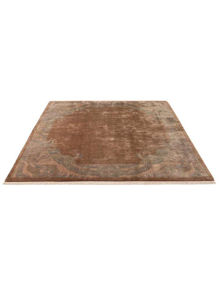 8' x 8' 3 Hand Knotted Tibet Wool Square Rug