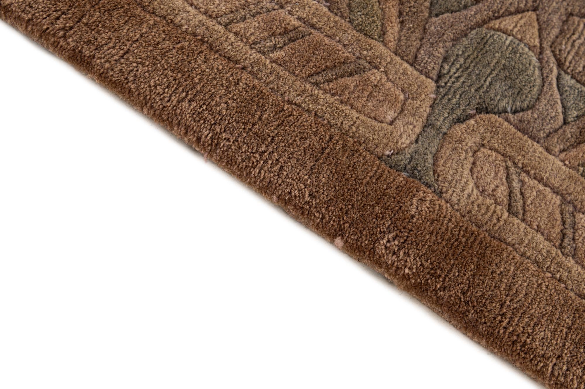 8' x 8' 3 Hand Knotted Tibet Wool Square Rug