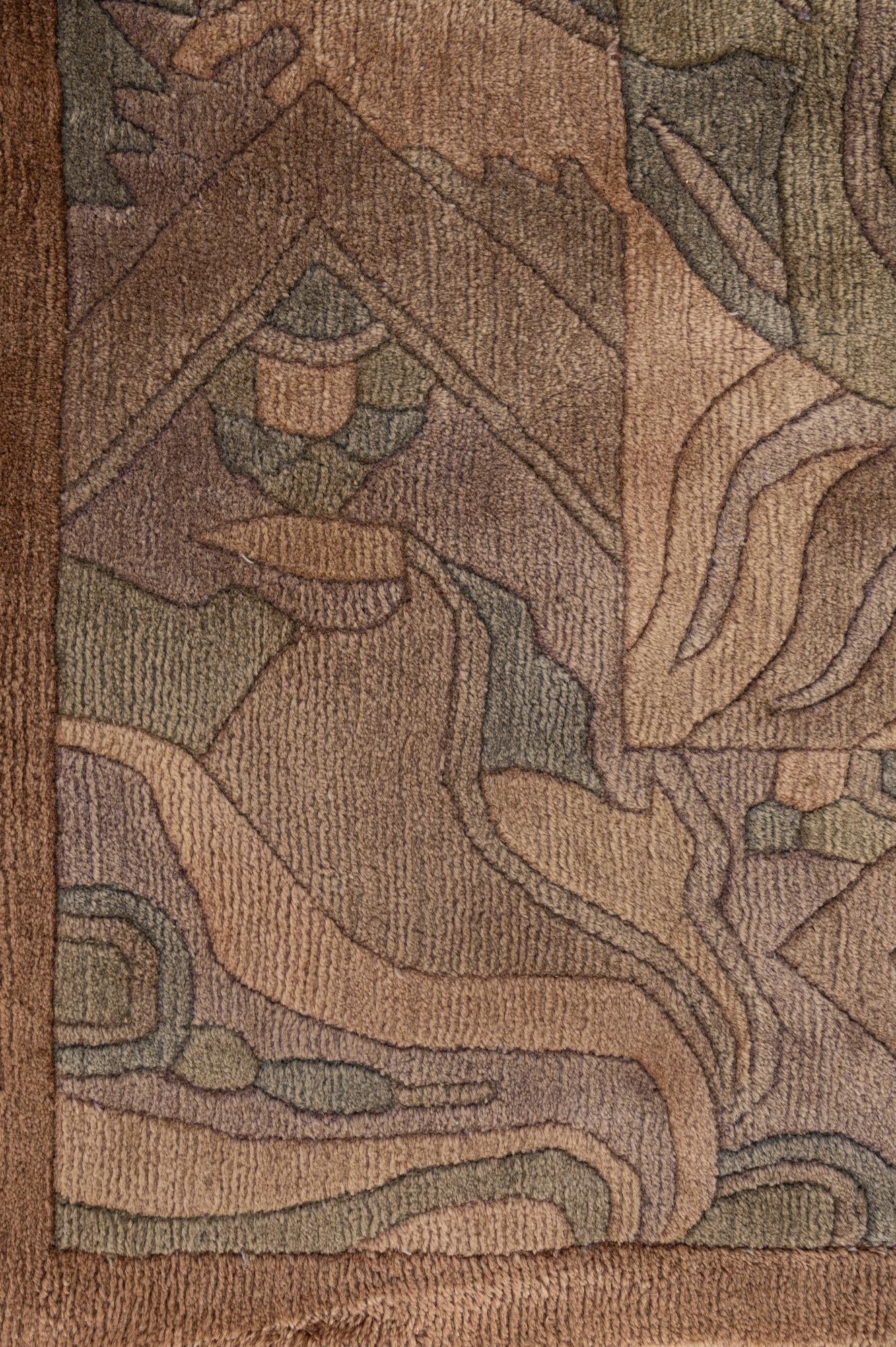 8' x 8' 3 Hand Knotted Tibet Wool Square Rug