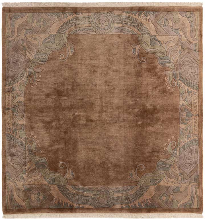 8' x 8' 3 Hand Knotted Tibet Wool Square Rug