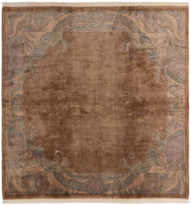 Detail image of 8' x 8' 3 Hand Knotted Tibet Wool Square Rug