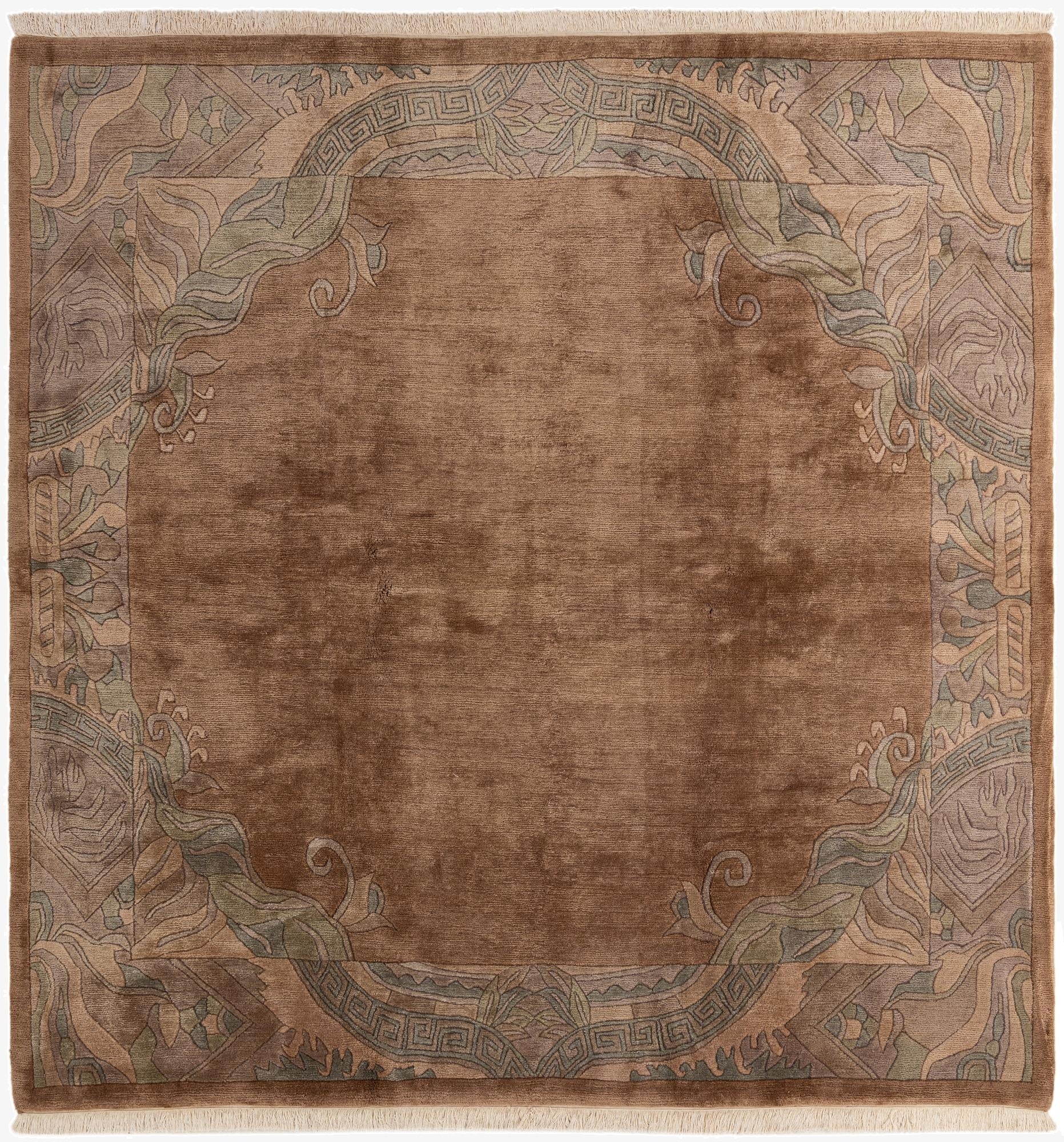 8' x 8' 3  Hand Knotted Tibet Wool Square Rug