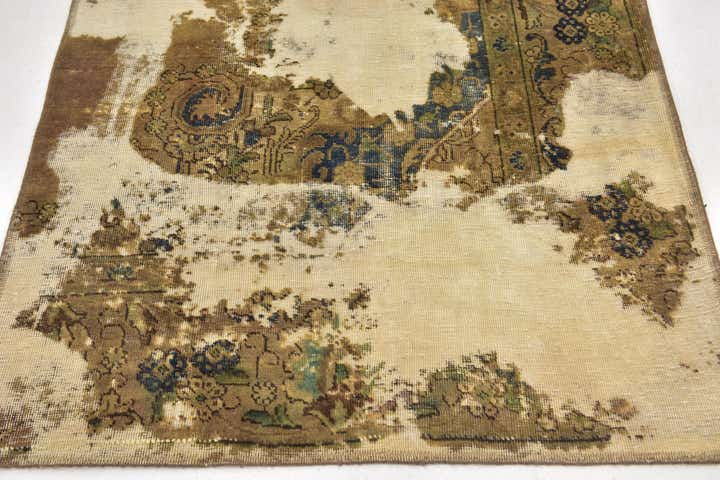 3' 10 x 4' 8 Hand Knotted Ultra Vintage Persian Wool Square Rug