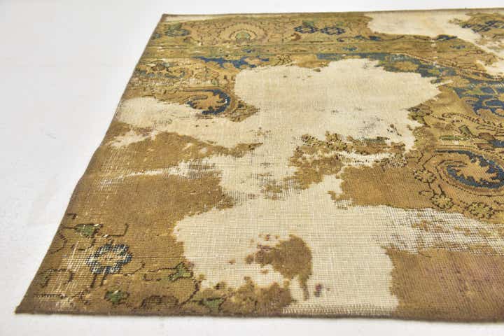 3' 10 x 4' 8 Hand Knotted Ultra Vintage Persian Wool Square Rug