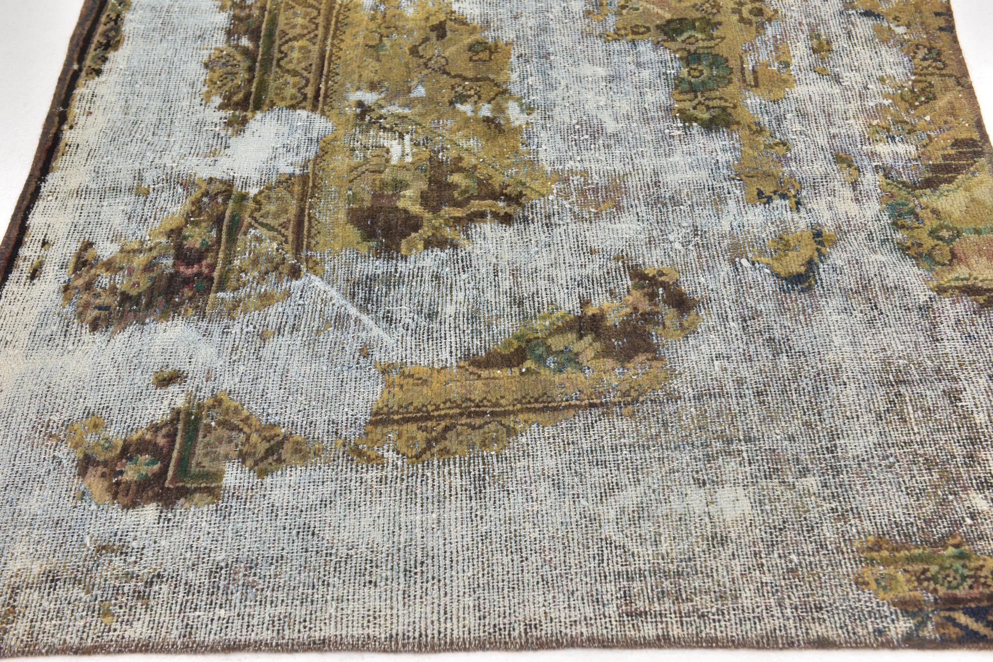 4' 5 x 5' 4 Hand Knotted Ultra Vintage Persian Wool Square Rug