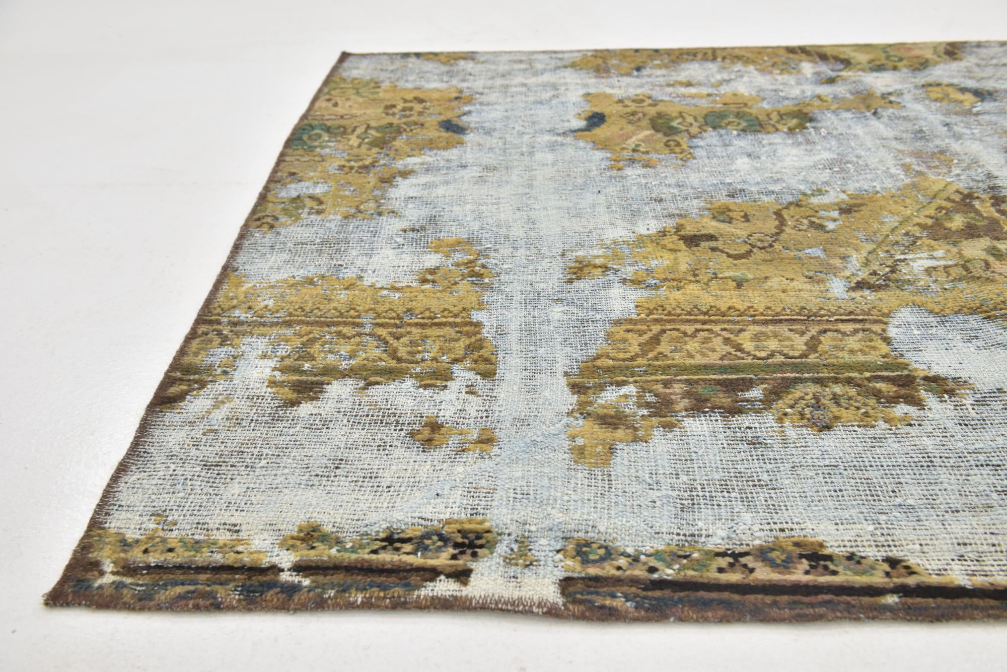 4' 5 x 5' 4 Hand Knotted Ultra Vintage Persian Wool Square Rug