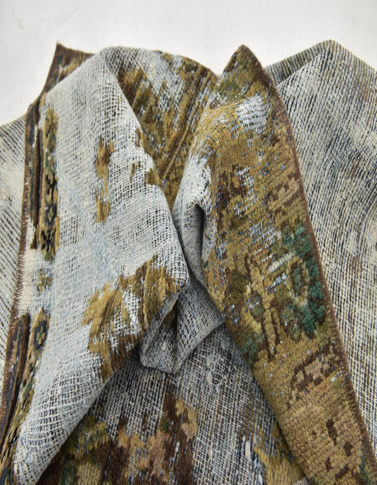 Detail image of 4' 5 x 5' 4  Hand Knotted Ultra Vintage Persian Wool Square Rug