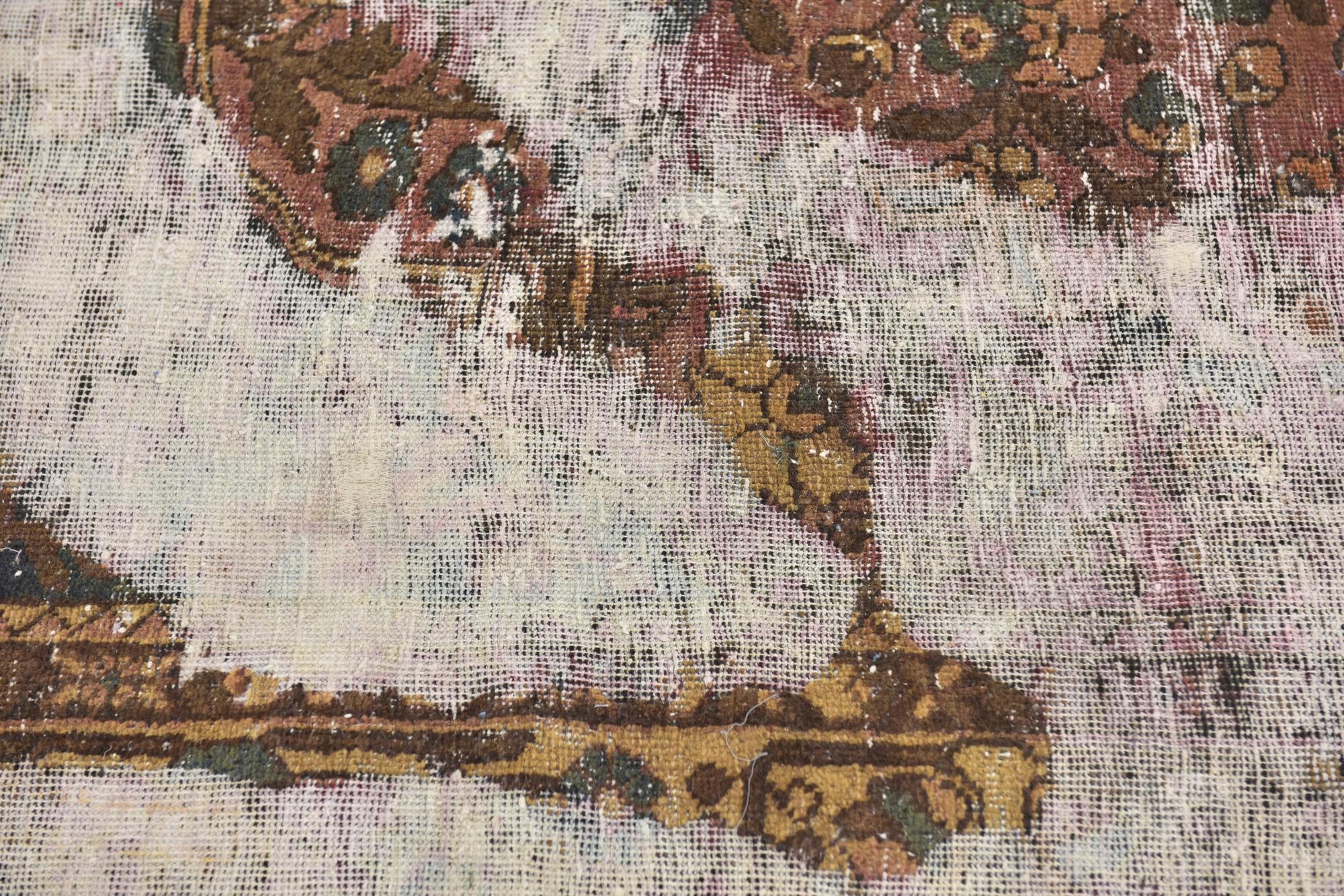 3' 6 x 3' 9 Hand Knotted Ultra Vintage Persian Wool Square Rug
