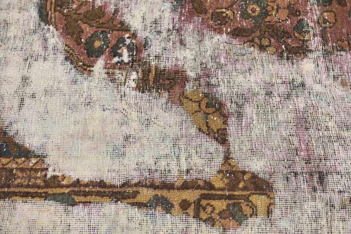 3' 6 x 3' 9 Hand Knotted Ultra Vintage Persian Wool Square Rug