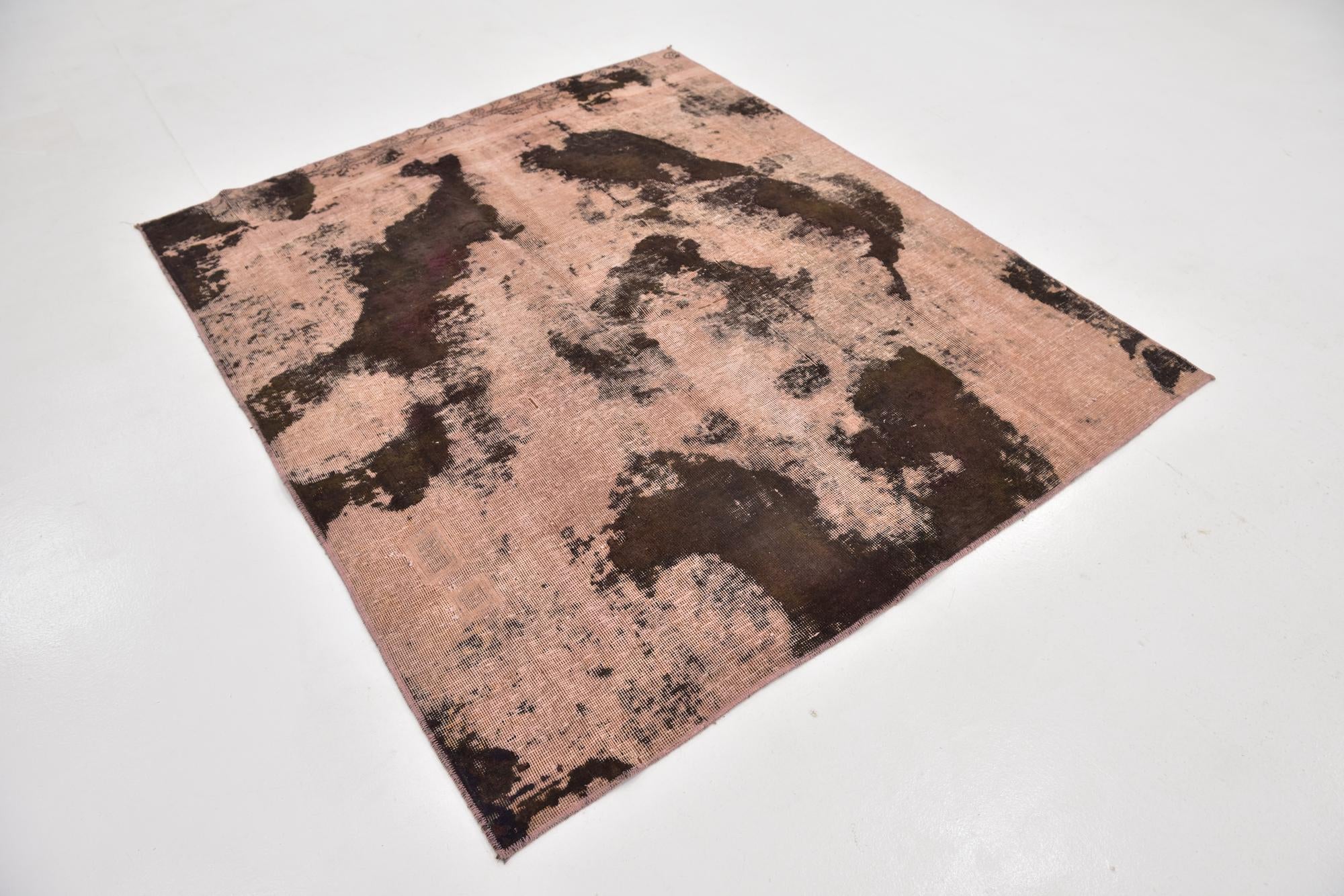 5' 7 x 6' 6 Hand Knotted Ultra Vintage Persian Wool Square Rug