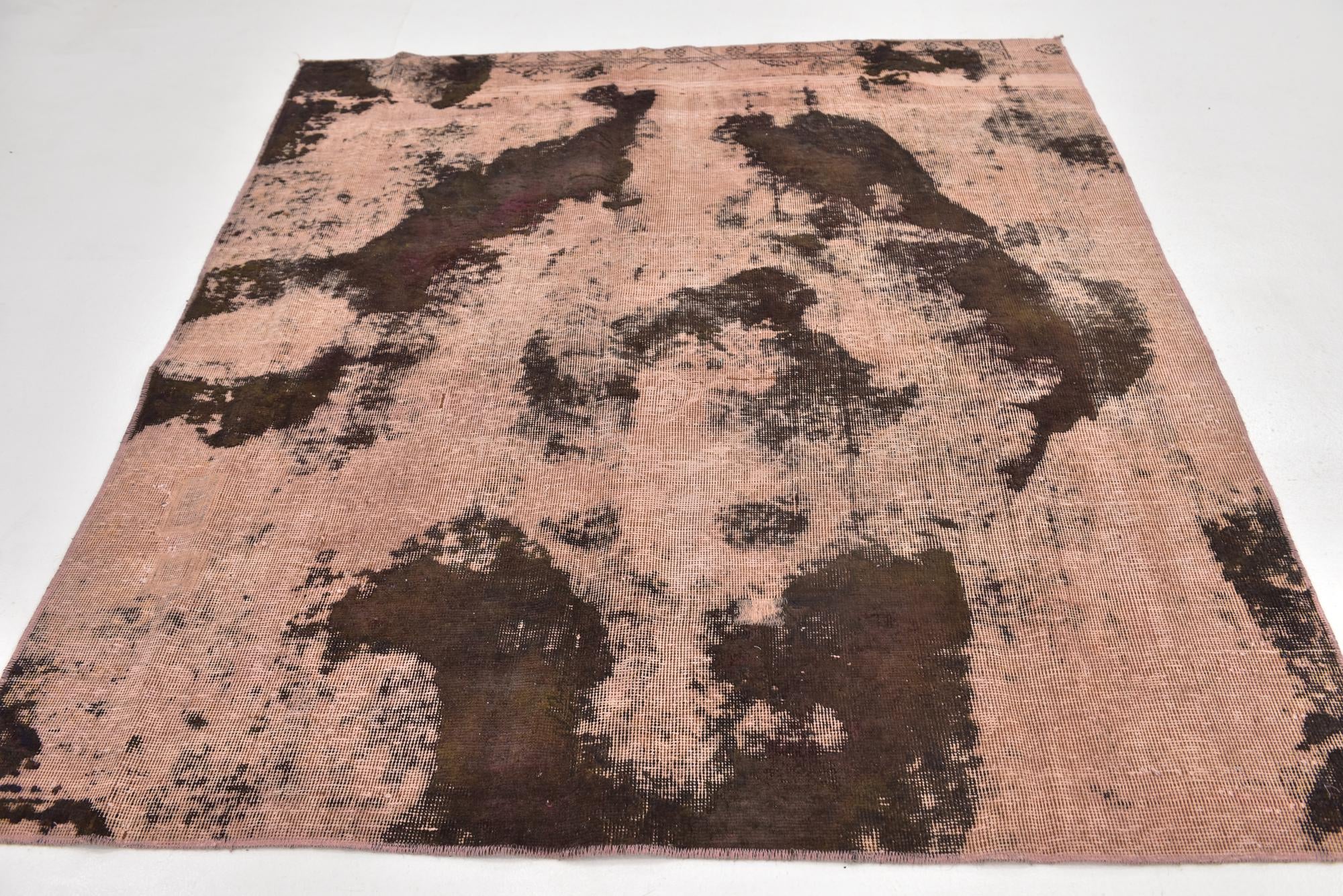5' 7 x 6' 6 Hand Knotted Ultra Vintage Persian Wool Square Rug