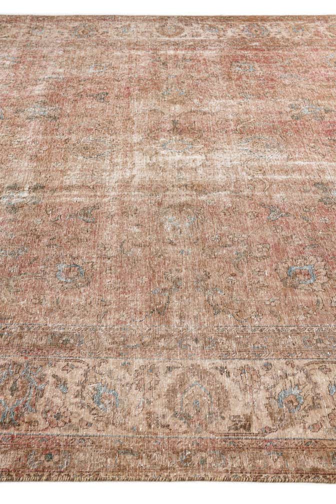 9' 2 x 9' 6 Hand Knotted Ultra Vintage Persian Wool Square Rug